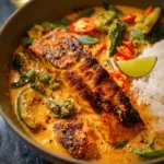 One-Pan Coconut Curry Salmon with Garlic Butter