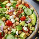 Chickpea Feta Avocado Salad