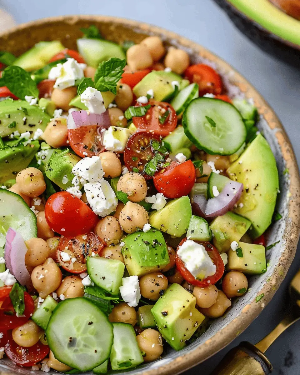 Chickpea Feta Avocado Salad: Easy, Healthy & Delicious Twist