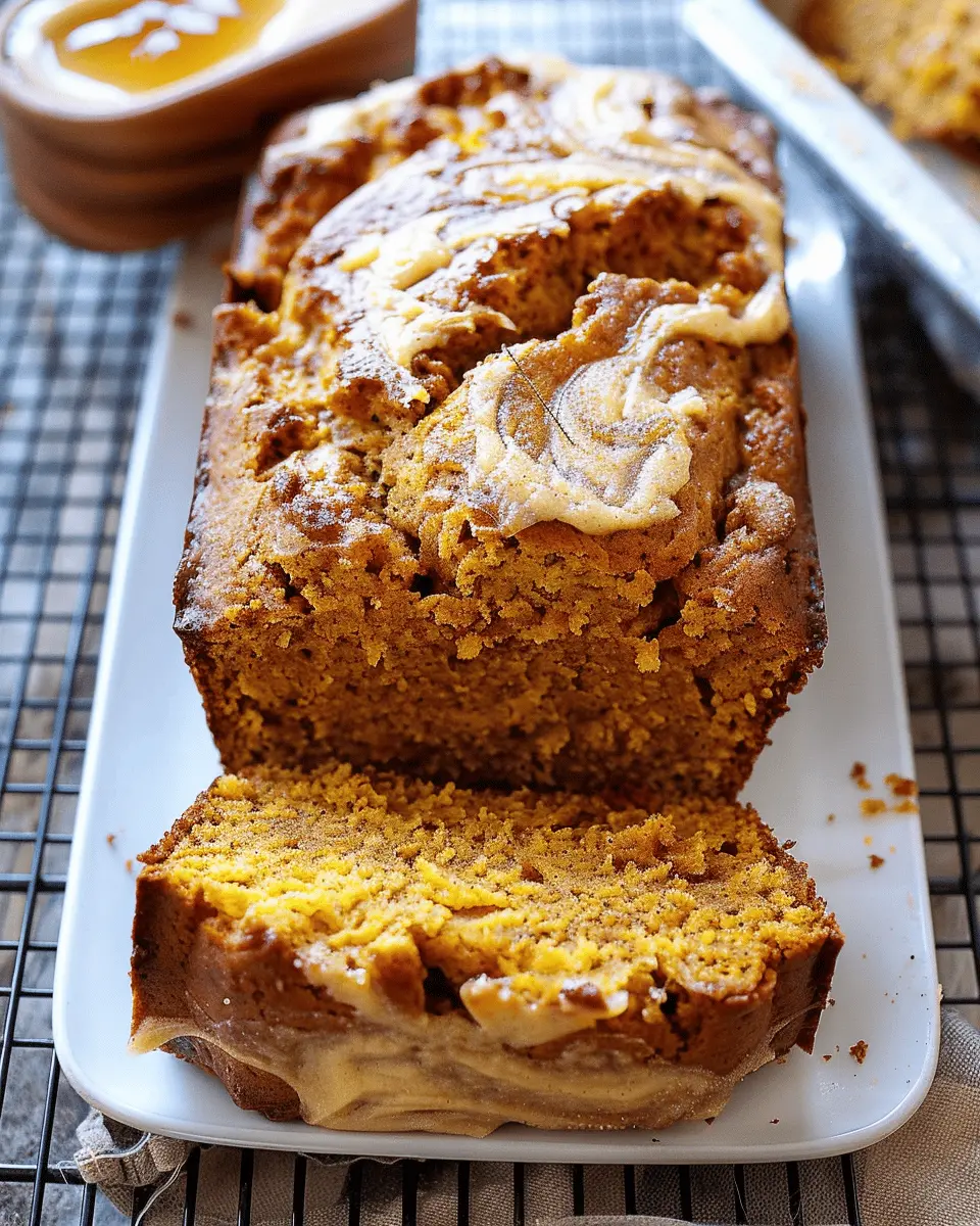 Cream Cheese Swirled Pumpkin Bread: Indulgent Recipe with Salted Maple Butter