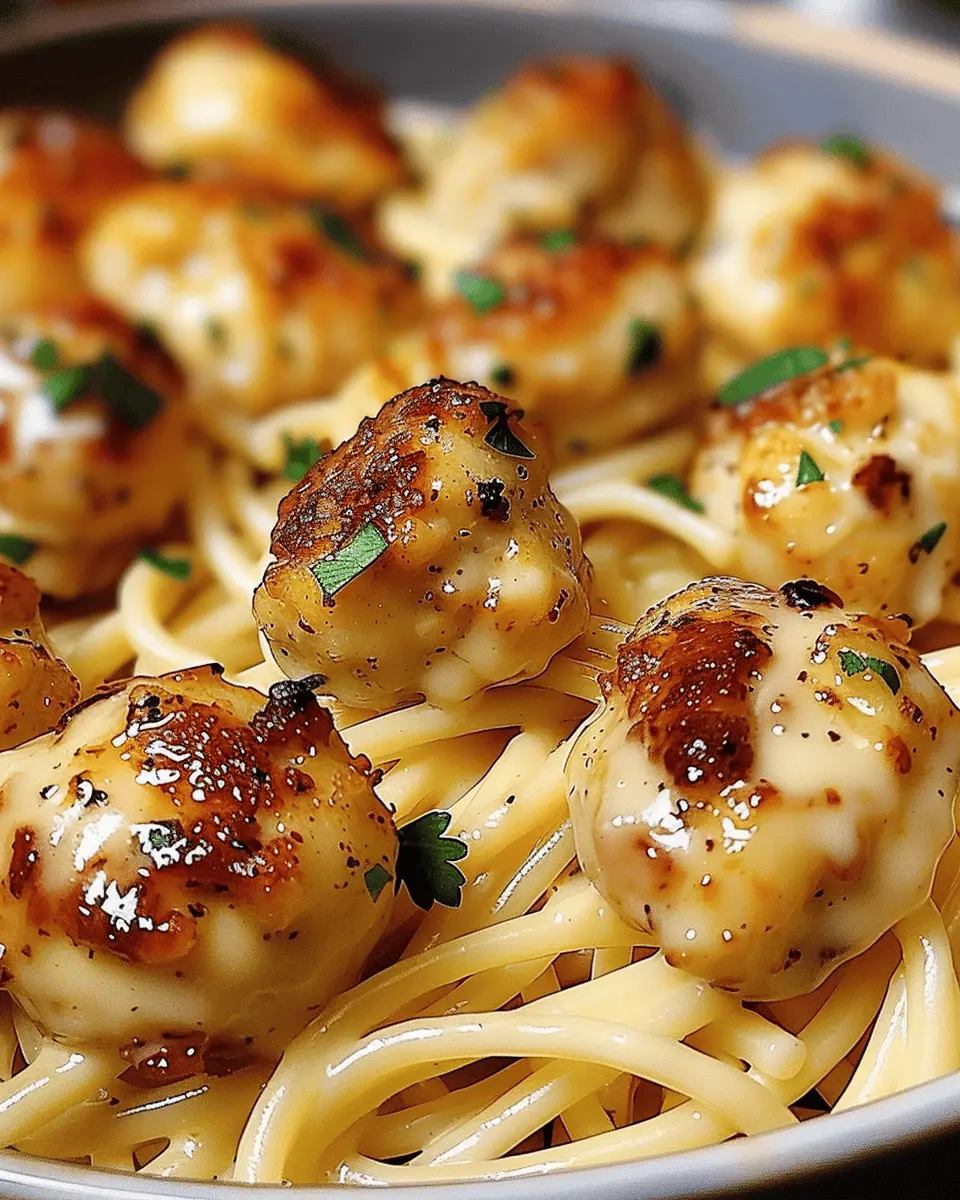 Garlic Butter Chicken Bites: Indulgent Creamy Parmesan Pasta Delight