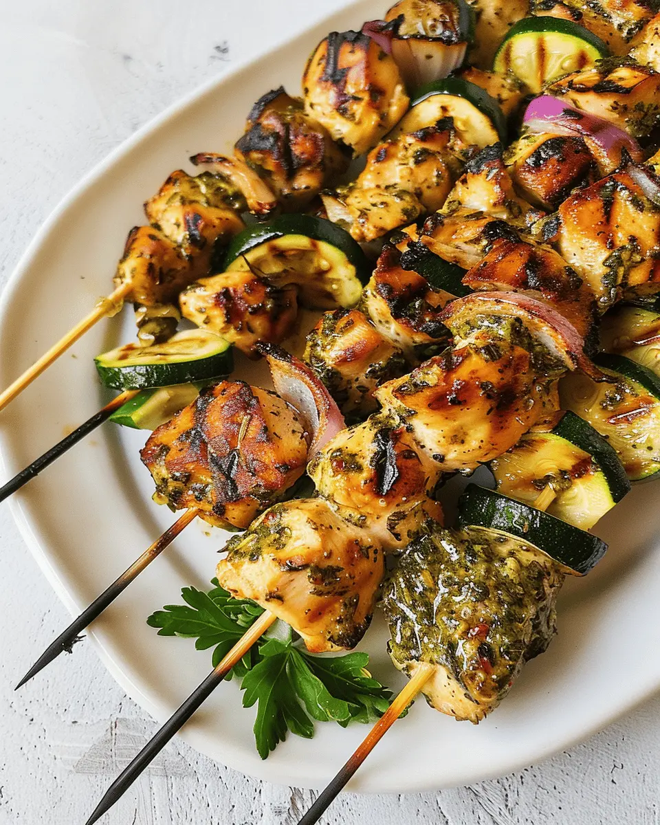 Herb Chicken & Zucchini Skewers: Easy and Delicious Grilled Delight
