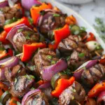 Juicy Grilled Steak Kabobs – Backyard BBQ Food, Cozy Fall Cookout, and Tailgate Favorite