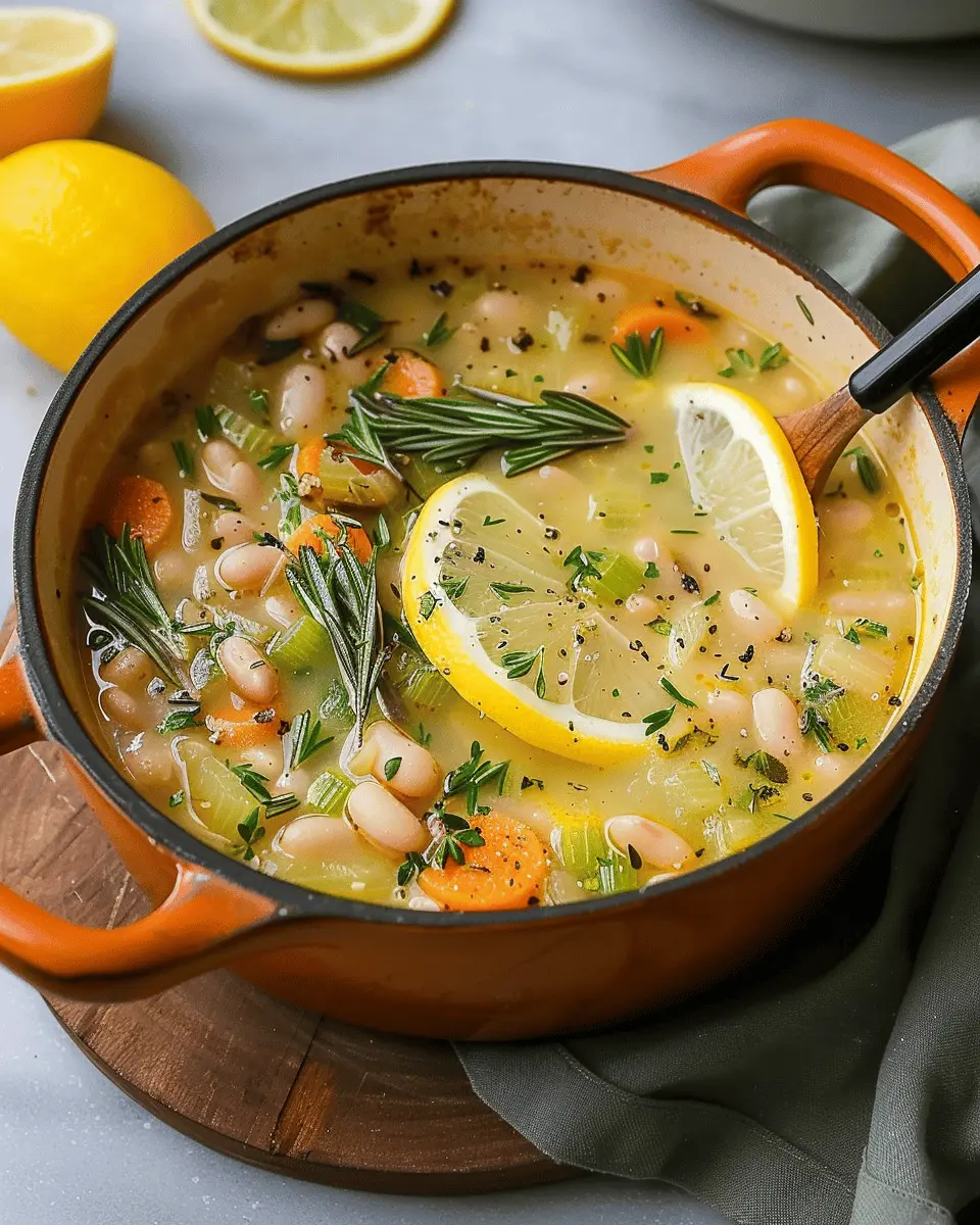 Lemon Rosemary White Bean Soup: Quick Easy Comfort Food Recipe
