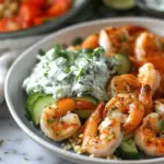 Simple Tzatziki Shrimp Bowl