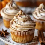 Vanilla Chai Pumpkin Latte Cupcakes with Cinnamon Brown Sugar Frosting