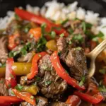 Crock Pot Pepper Steak - Easy Slow Cooker Dump and Go Meal!
