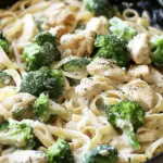 Creamy Garlic Chicken Alfredo with Broccoli and Parmesan