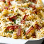 Irresistible Cheesy Bacon Ranch Chicken Pasta Bake