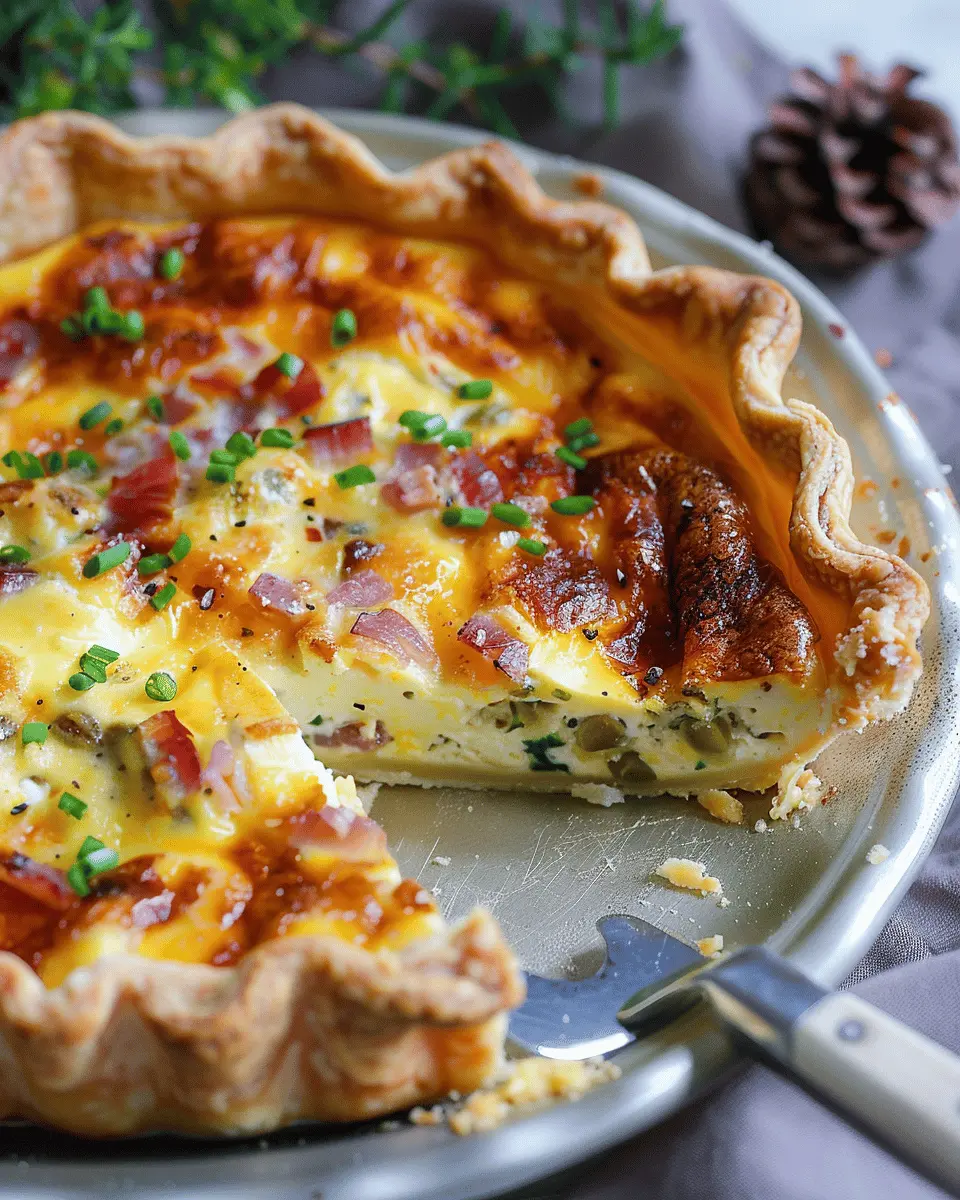 Breakfast Christmas Quiche: Easy Turkey Bacon & Chicken Ham Delight