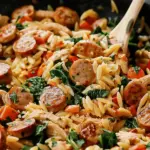 Irresistible Creamy Chicken Sausage Orzo Skillet: A Quick Weeknight Dinner Delight!