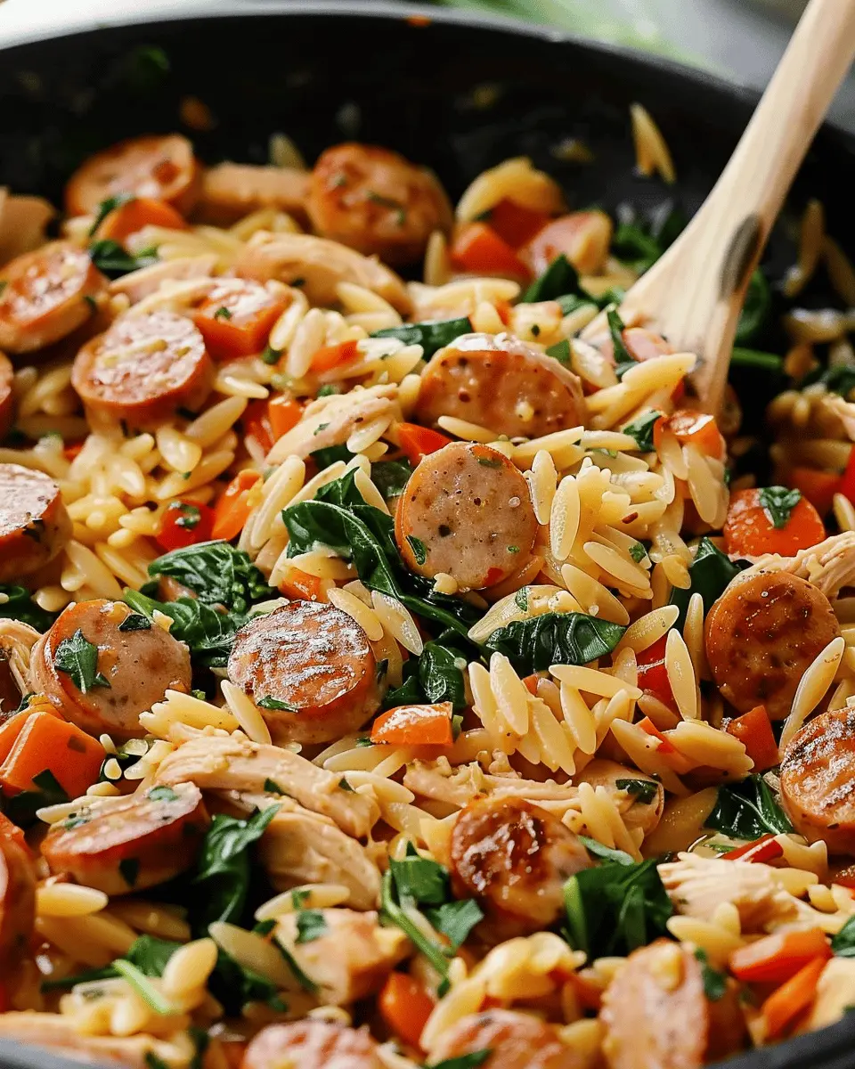 Irresistible Creamy Chicken Sausage Orzo Skillet: A Quick and Easy Delight