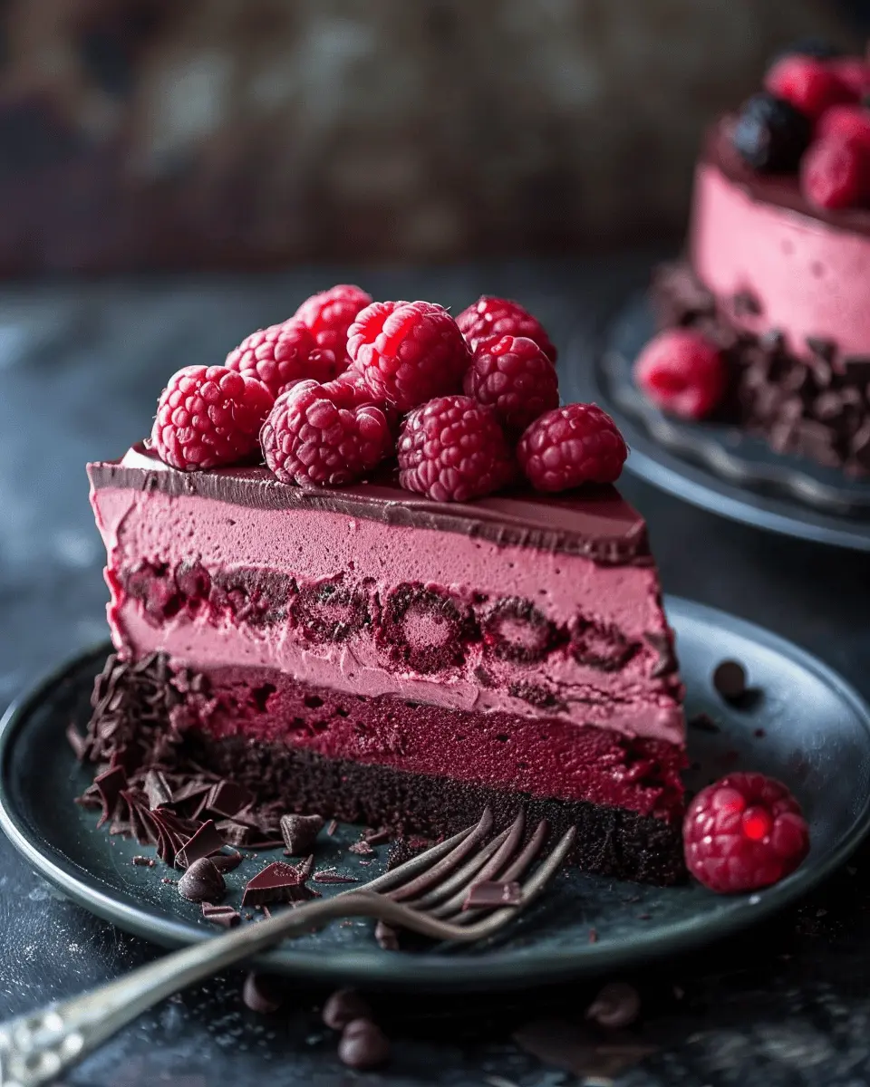Indulge in Dark Chocolate Raspberry Mousse Cake: An Easy Delight