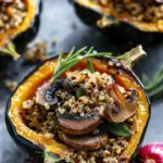 Mushroom and Quinoa Stuffed Acorn Squash