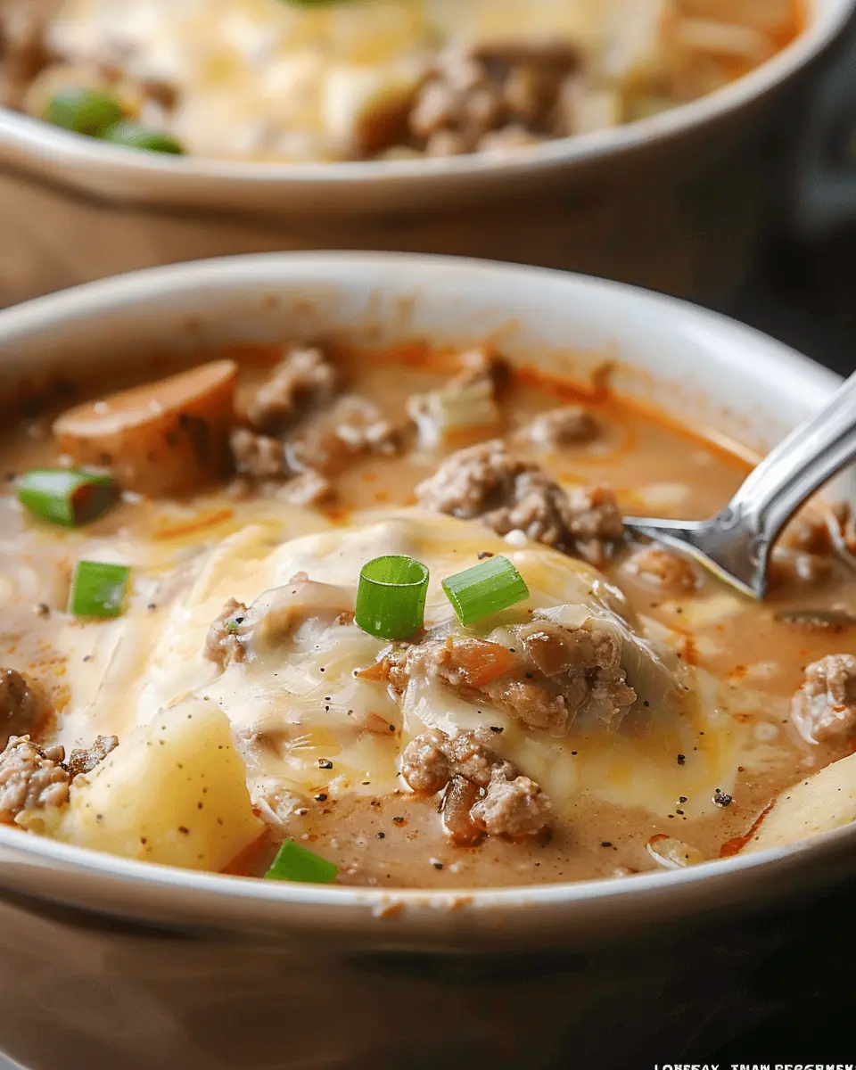 Loaded Baked Potato Hamburger Soup: Indulgent Comfort in a Bowl