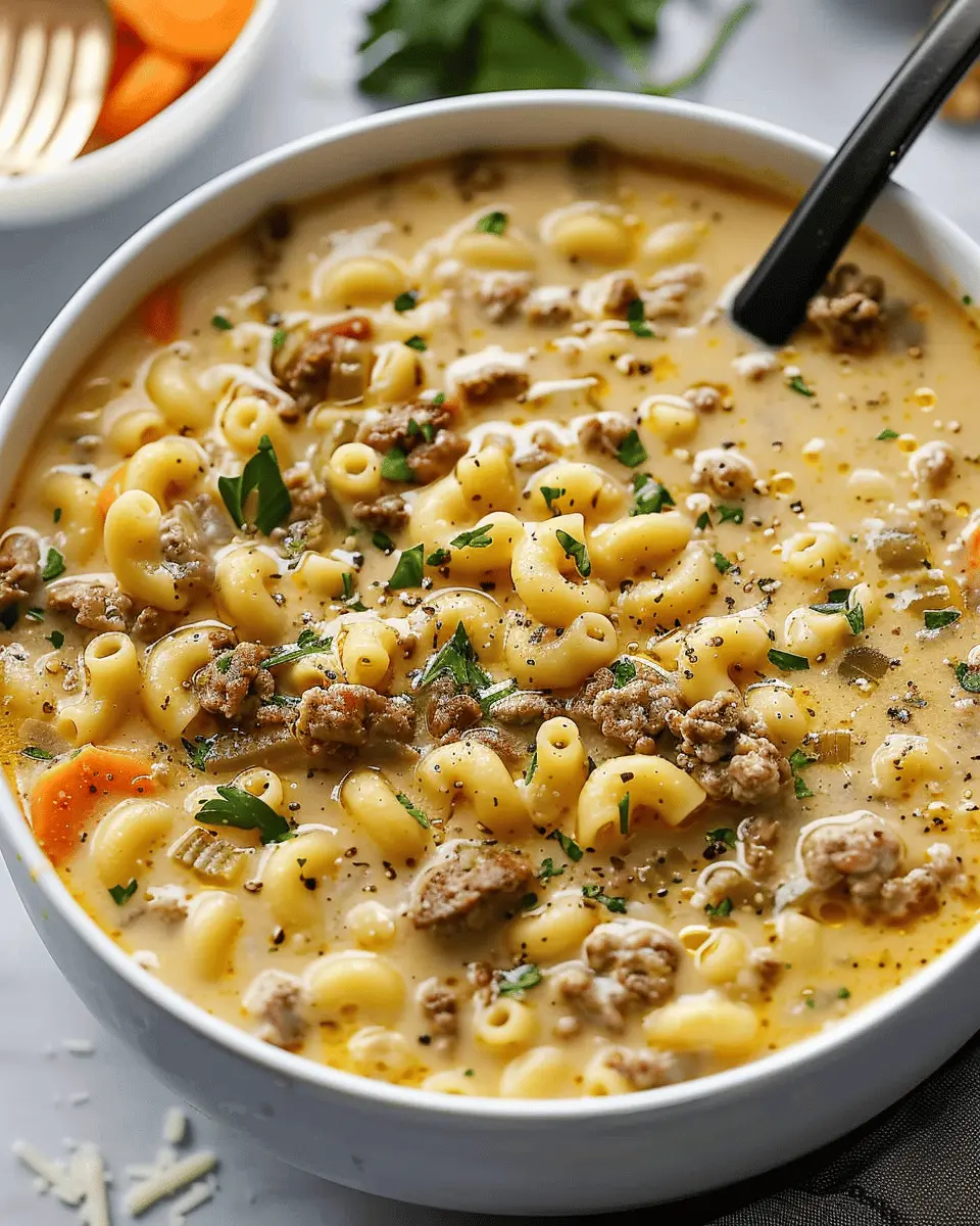 One-Pot Macaroni Cheeseburger Soup: Indulgent Comfort Meal