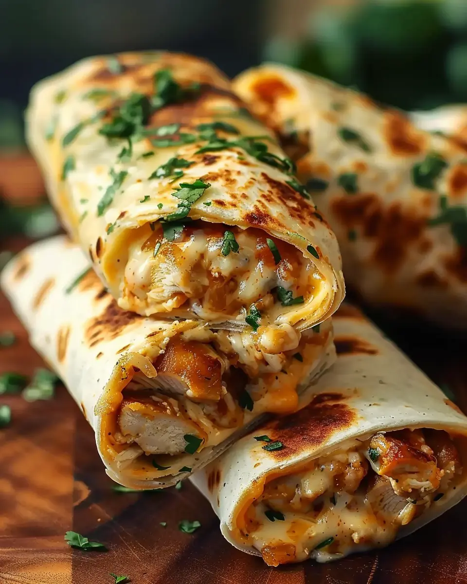 Ooey-Gooey Cheesy Garlic Chicken Wraps You’ll Devour Tonight