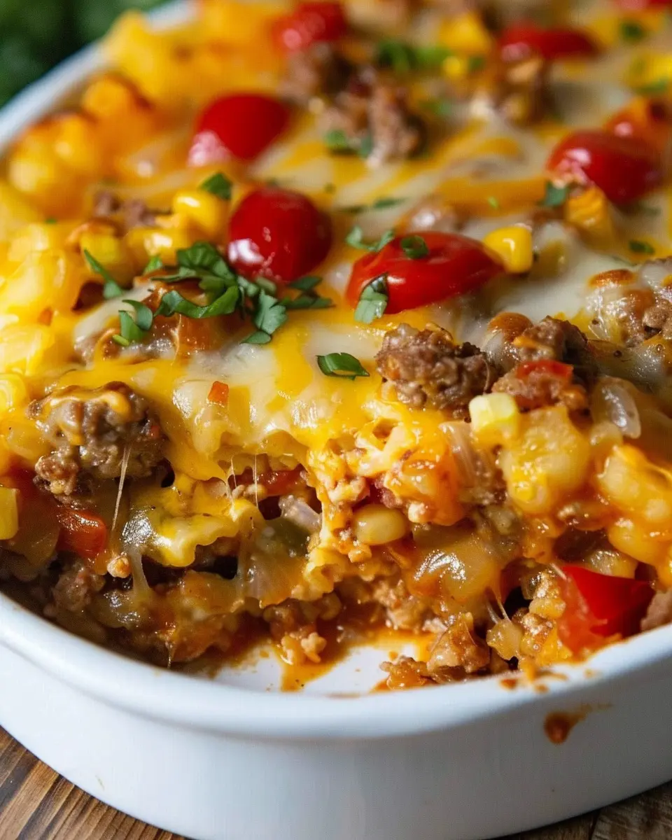 Cowboy Casserole is an easy weeknight family dinner with Turkey Bacon and Chicken Ham