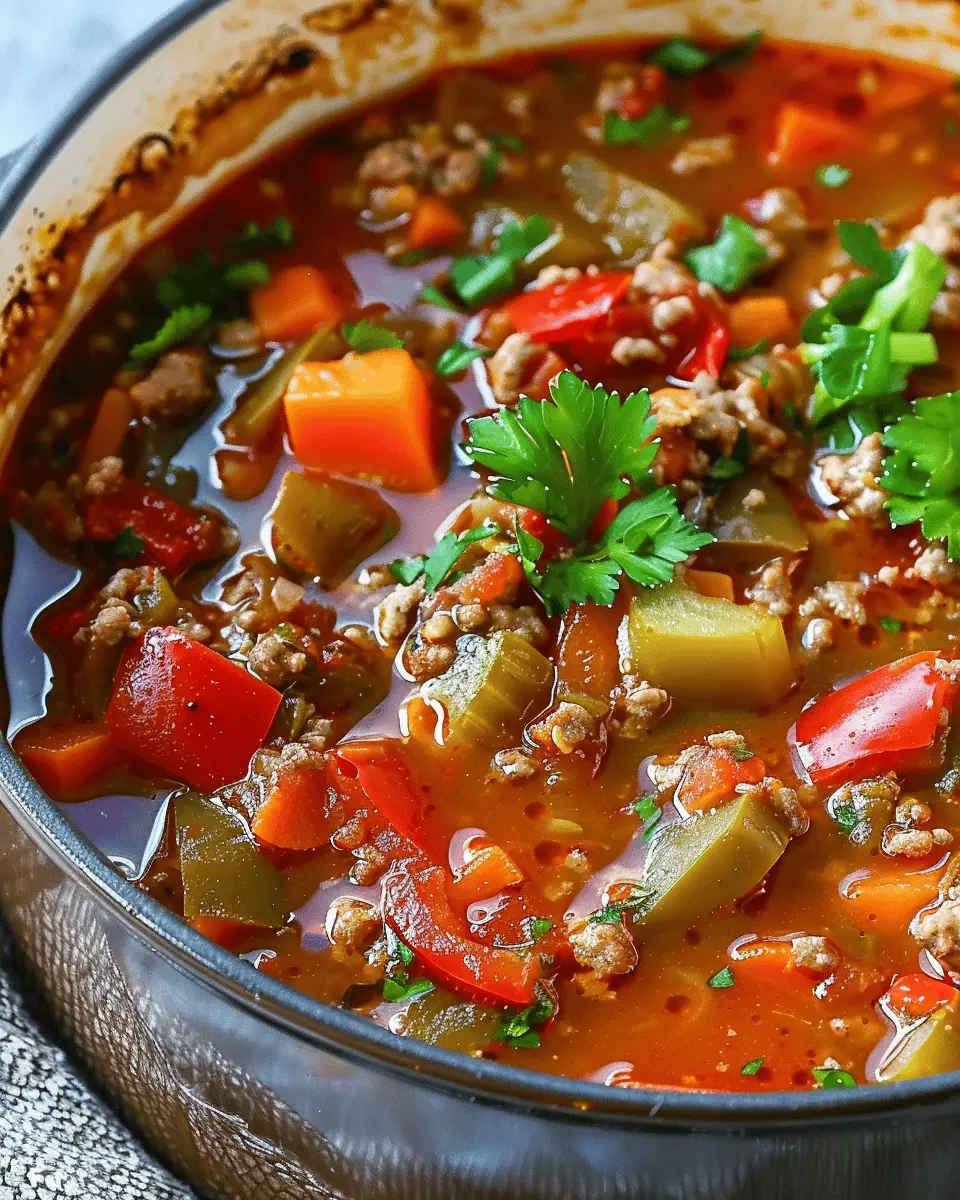 Stuffed Bell Pepper Hamburger Soup: A Hearty Family Favorite