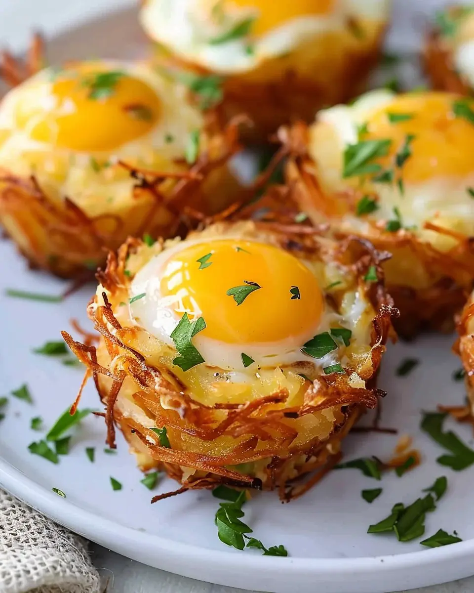 Egg Nests with Hash Browns: Easy Turkey Bacon Breakfast Delight
