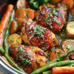 SLOW COOKER HONEY GARLIC CHICKEN AND VEGGIES