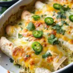 Green Enchiladas with Chicken Cream Cheese Filling