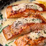 TUSCAN SALMON WITH PARMESAN CREAM SAUCE