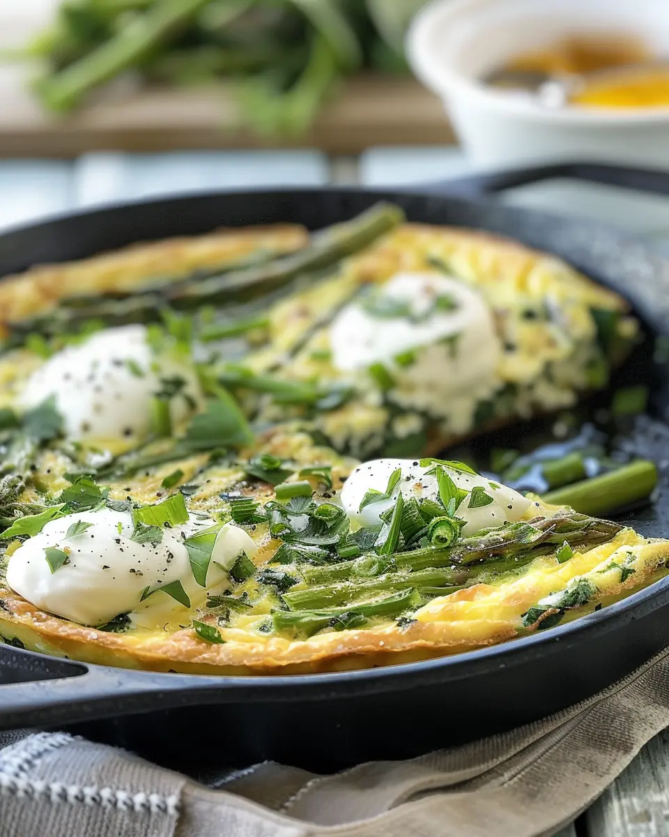Asparagus Frittata with Burrata: Easy Recipe with Turkey Bacon