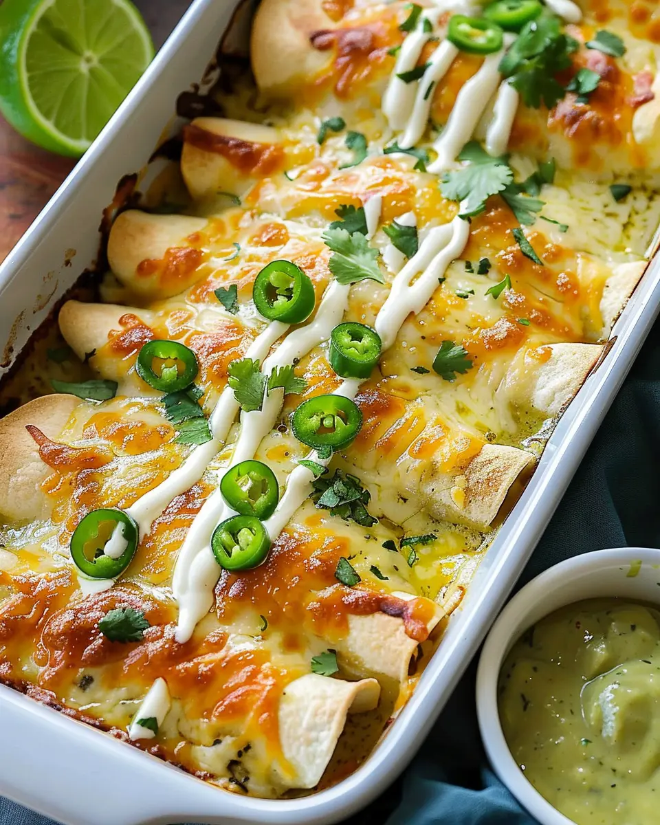 Green Enchiladas with Chicken Cream Cheese Filling: Easy &amp; Delightful