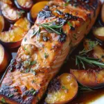 Bourbon Peach Roasted Salmon