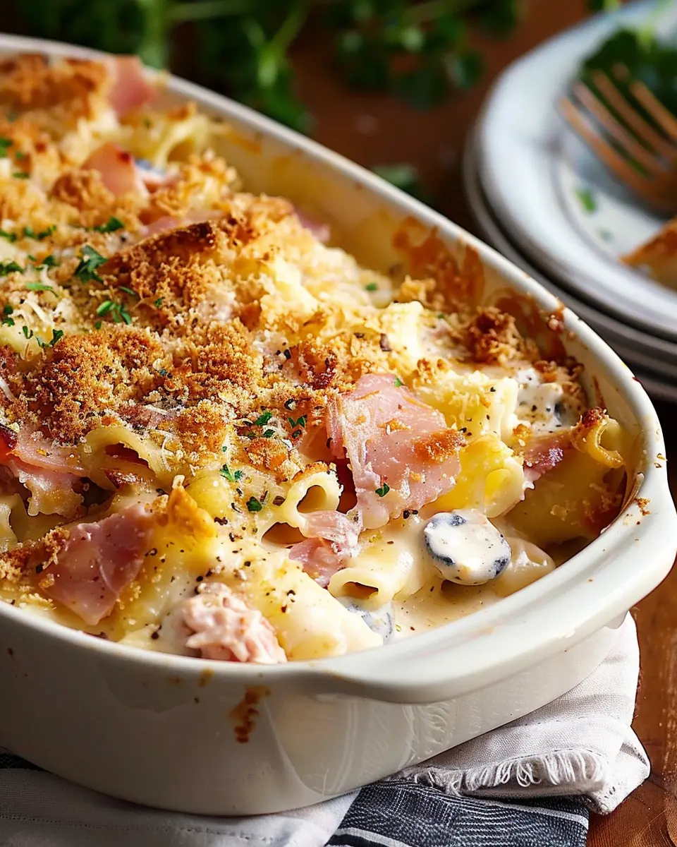 Easy Quick Chicken Cordon Bleu Casserole with Turkey Bacon Delight