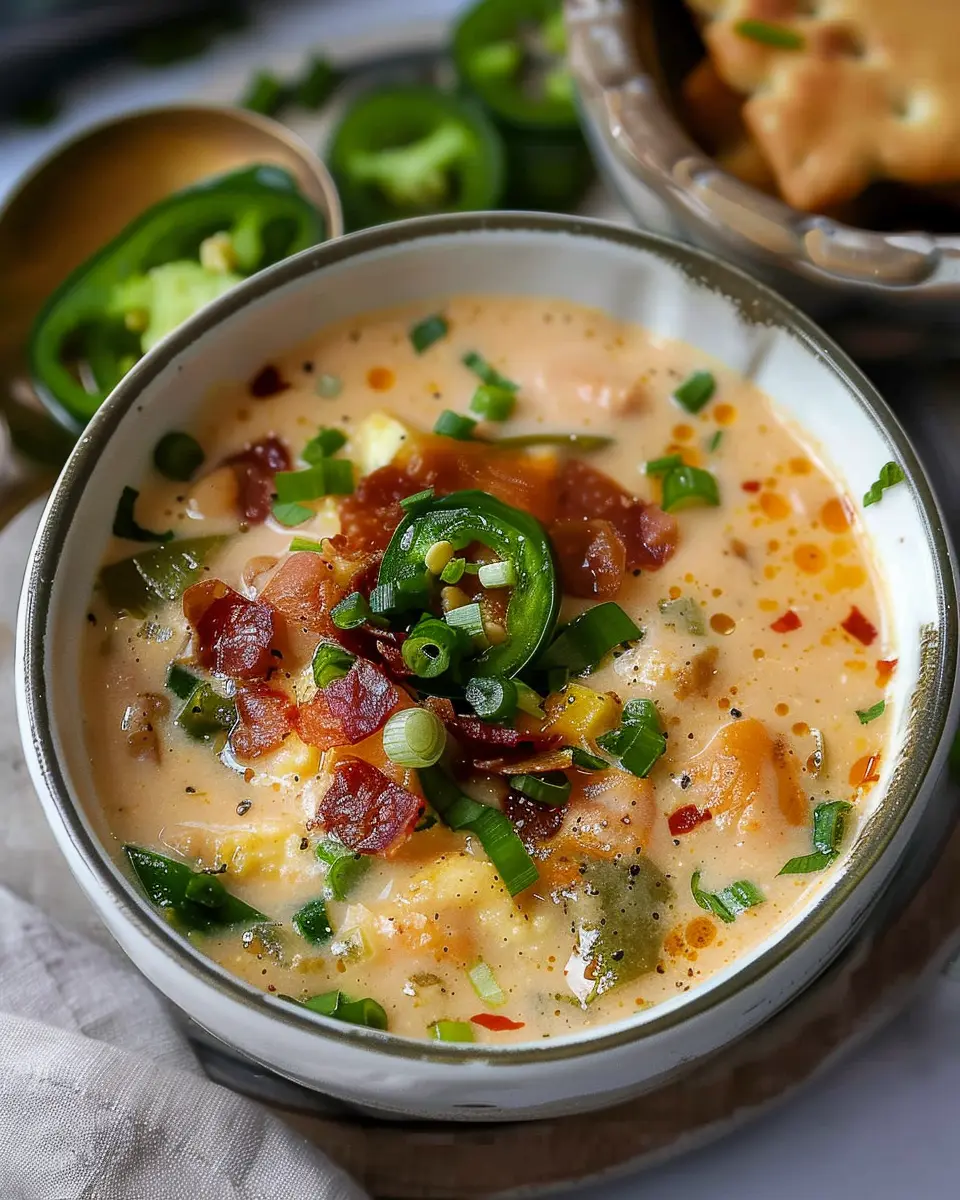 Jalapeno Popper Soup: The Best Comfort Food with Turkey Bacon and Chicken Ham