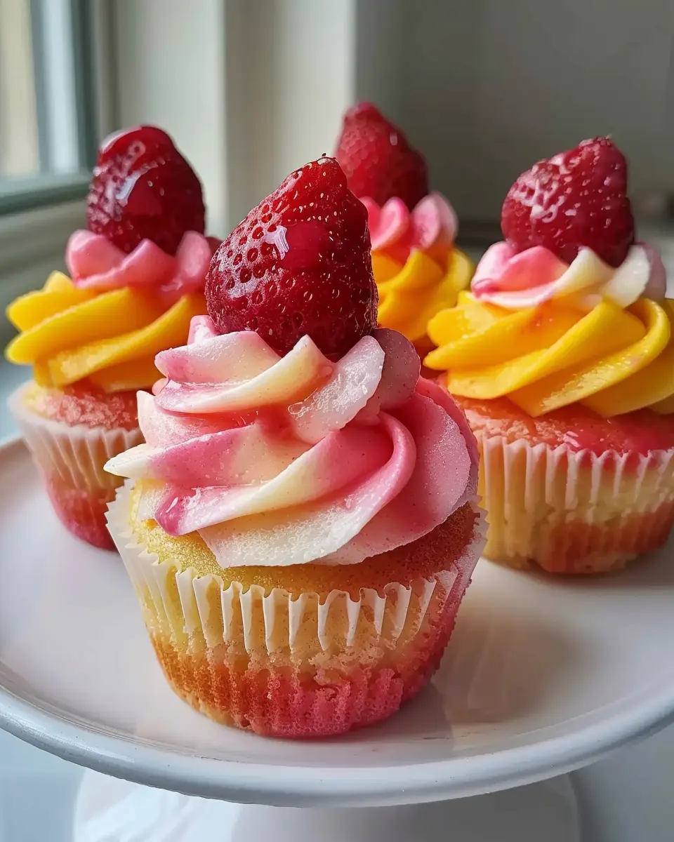 Mango Strawberry Sunset Cupcakes: Easy Indulgence for Any Occasion