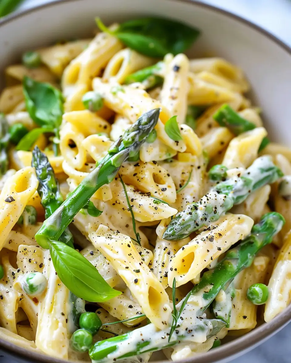 Creamy Asparagus Pasta with Turkey Bacon for a Cozy Dinner