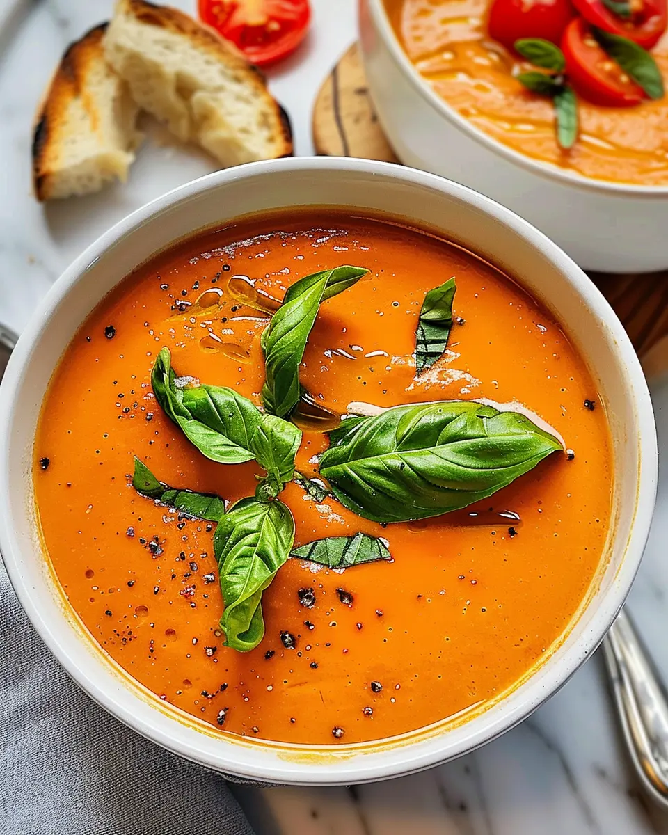 Middle-of-Winter Creamy Tomato Soup with Turkey Bacon Delight