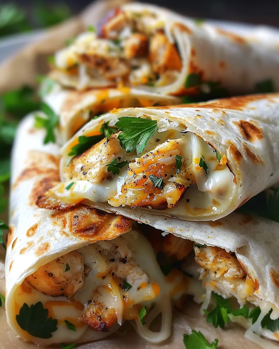 Cheesy Garlic Chicken Wraps: Easy and Indulgent Homemade Delight