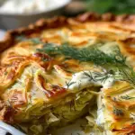 Crispy Cabbage Pie with Dill Cream Sauce