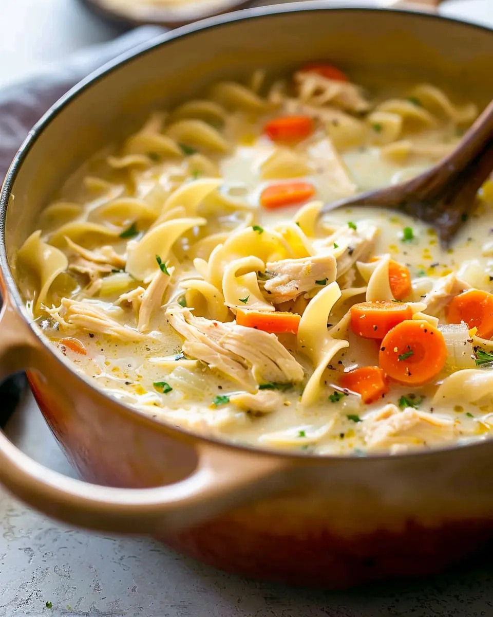Creamy Chicken Noodle Soup with Turkey Bacon: A Cozy Delight