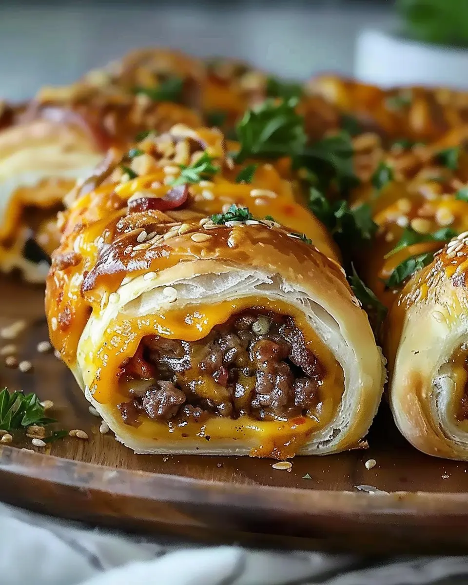 Irresistible Garlic Butter Cheeseburger Rollups: Easy Comfort Food Delight